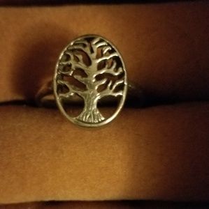 Sterling silver tree of life ring size 8